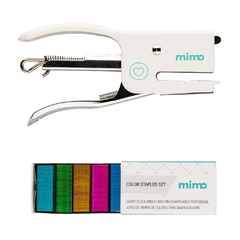 Kit Mini Grampeador Profissional com 1000 Grampos Coloridos - Mimo - Papillon Scrap