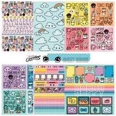 Kit de papéis 30,5x30,5cm, 6 Folhas - Coleção Sweet Kawaii - Goodies