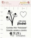 Carimbo Mini Felicidade - Coleção Janeiro a Janeiro - Juju Scrapbook