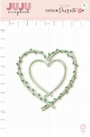 Enfeite Chipboard Verde "Todo meu amor" - Coleção Jardim Secreto - JuJu Scrapbook