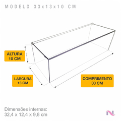 Caixa 33x13x10 Cm Organizadora Multiuso Transp Tampa Flip - loja online