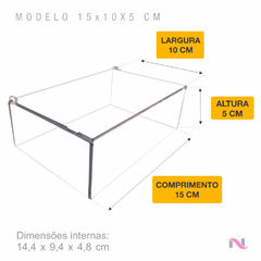 Imagem do Kit 3 Caixas 15x10x5 Cm Organizadoras Multiuso Transp Tampa Flip