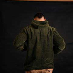 buzo anorak sherpa color verde militar en internet