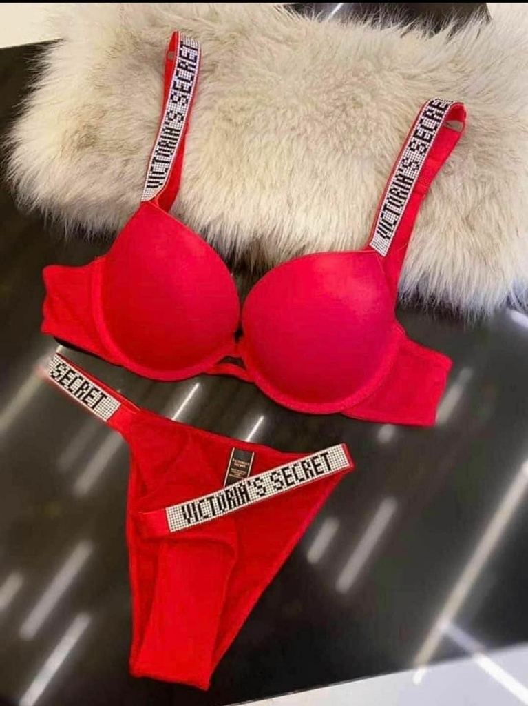 Conjunto victoria secret rojo hotsell