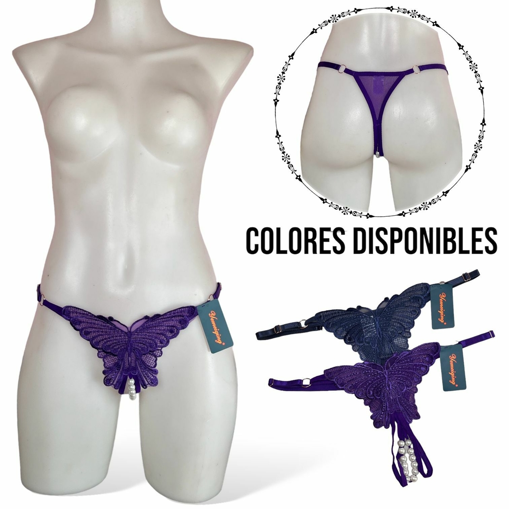 TANGA MARIPOSA CON PERLAS Comprar en PINK BOX