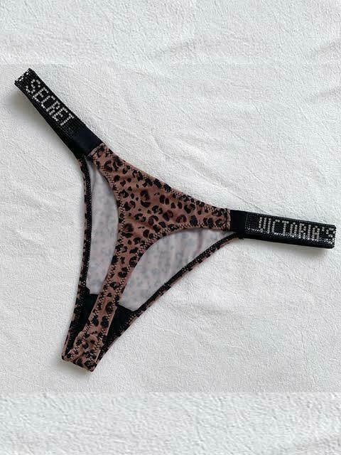 TANGA VICTORIAS SECRET ANIMAL PRINT PINK BOX