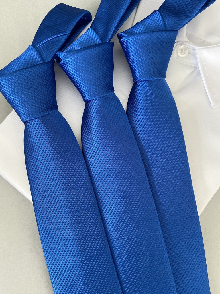 Gravata Linha Premium - Azul Royal Listrada
