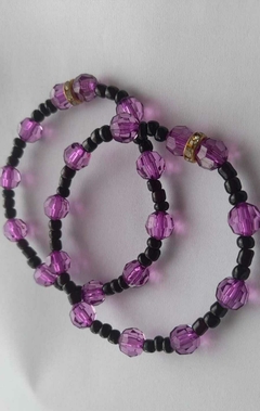 Pulseira Pomba Gira- Preto e Roxo- Patuá Contra Magia