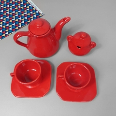 Conjunto Café Provençal 3 Peças Vermelho - Ordalha Ofertas | A Loja da Mesa Posta