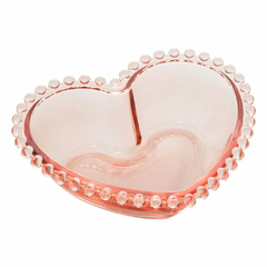 Bowl de Cristal Coração Pearl Rosa 15cm x 13cm x 5cm - comprar online