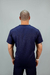 Camisa Lisa Scrub Masculina Azul Escuro Poliester MB - comprar online