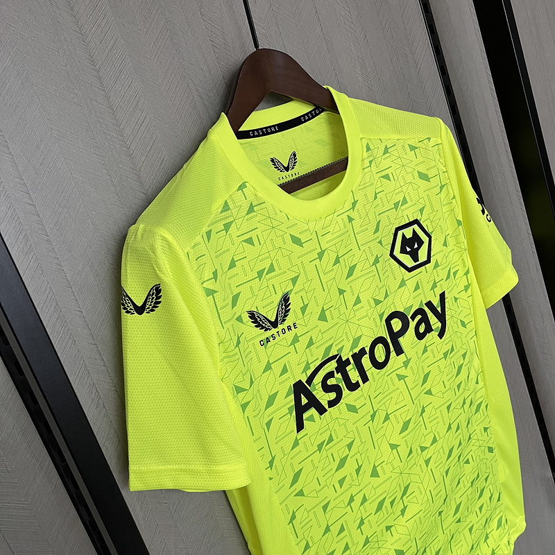 Camisa Wolves Goleiro Castore 23 24 Torcedor Masculino Verde Limao