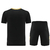 Conjunto nike, kit nike preto, dri-fit, masculino, oficial, detalhes em dourado, basico, bermuda com bolso, camisa, shorts, camiseta, nike bordado, conjunto nike oficial, original, pronta entrega