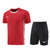 Kit nike, conjunto nike, camisa nike, bermuda nike, logo bordado, dri-fit, masculino, estilo, conforto, basico, adulto, presente, dia a dia, oficial, vermelho e preto, original