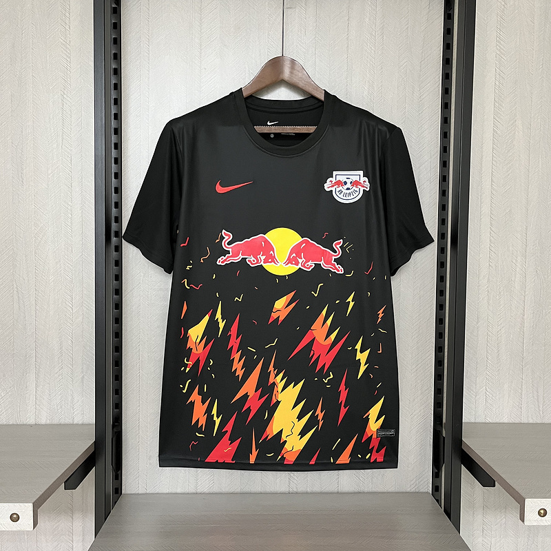 Camisa RB Leipzig Nike 2024 25 Torcedor Masculina Preta e Vermelho