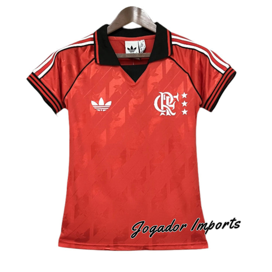 Camisa Polo Feminina Flamengo Adidas 24 25 Vermelho