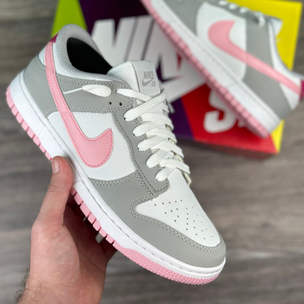 Tenis da nike sale cinza com rosa