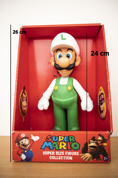 Figura Muñeco de Luigi traje blanco - Super Mario - Grande Super Size - Importado en internet