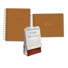 Kit Agenda + Duo Planner + Calendário A6 Vertical - Neutro