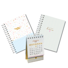 Kit Agenda + Planner Diário + Calendário A6 Vertical