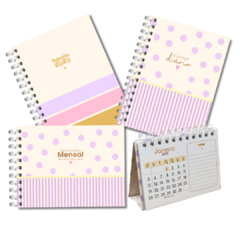 Kit Agenda + Duo Planner + Planner Diário + Calendário A6 Horizontal