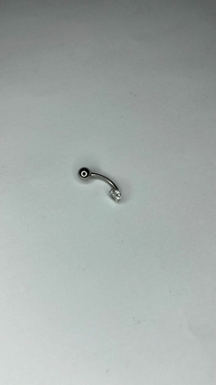 PIERCING UMBIGO ZIRCONIA REDONDA PRATA - comprar online