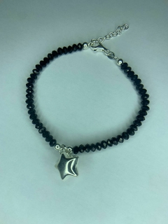 PULSEIRA PINGENTE ESTRELA SWAROVSKI PRETA