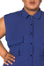 camisa de alfinetes com bolsos - azul na internet