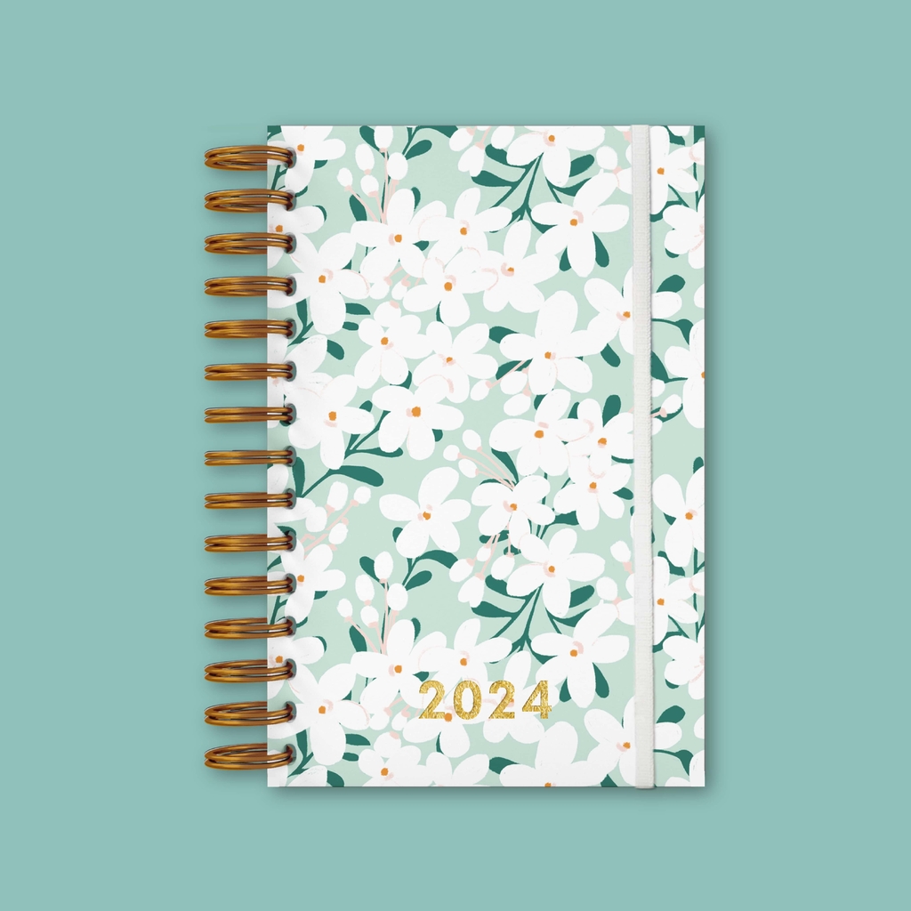 Agenda 2024 Diaria Doble Espiral Día Por Página Diseños