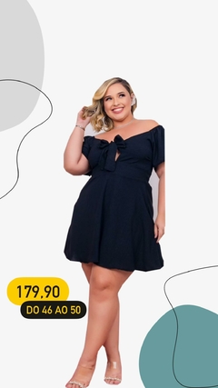 VESTIDO CREPE COM LAÇO NO DECOTE - comprar online