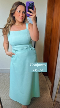 CONJUNTO DE SAIA LINHO FENDA LATERAL - comprar online