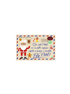 Placa feliz natal com noel ao leite - comprar online