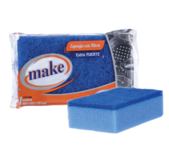 Esponja con fibra Azul Make