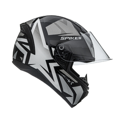 CAPACETE SPIKE II 1ST PRETO COM PRATA - Wan Foguete