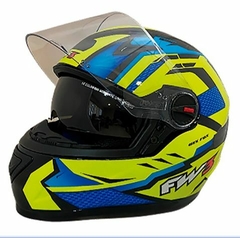 CAPACETE FW3 -GTX FOX AMARELO/AZUL 58 (NOVA FORRAC - loja online