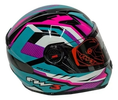 Imagem do CAPACETE FECHADO GTX FOX (C/ VIS. INTERNA) - AZUL TIFANNY