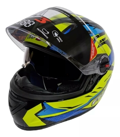 CAPACETE FW3 -GTX FOX AMARELO/AZUL 58 (NOVA FORRAC - comprar online