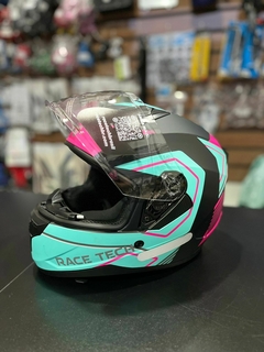 RACE TECH CAPACETE SECTOR EXILIO MATTE BLK/FUCSIA - Wan Foguete