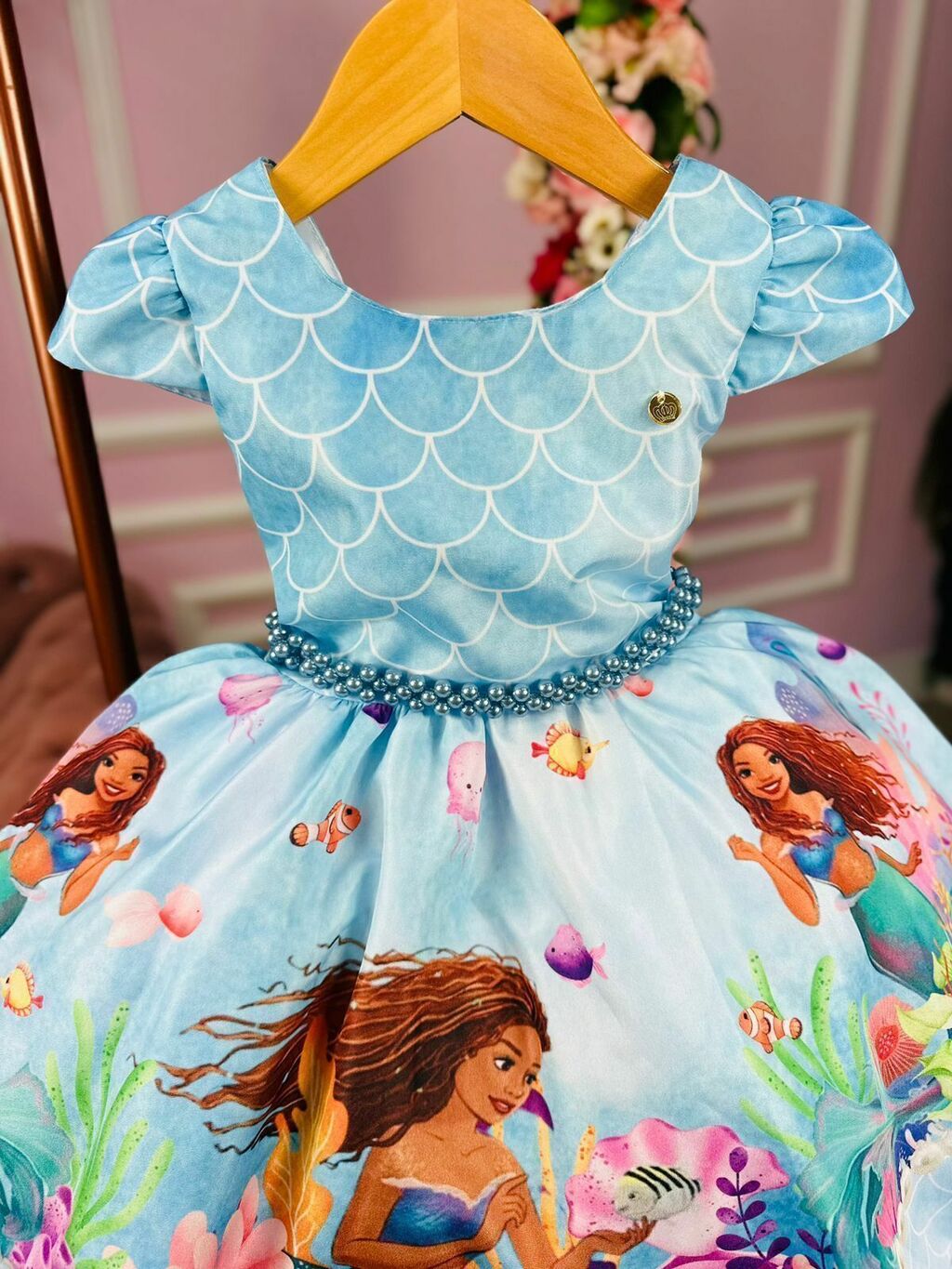 Vestido A Pequena Sereia Ariel Filme Infantil Menina
