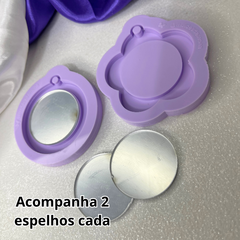 Molde de silicone espelho vazado e shaker para chaveiro de resina. Escolha a opção.