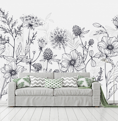 Mural Floral Line art