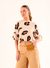 Camiseta Cropped Com Linho Animal Print