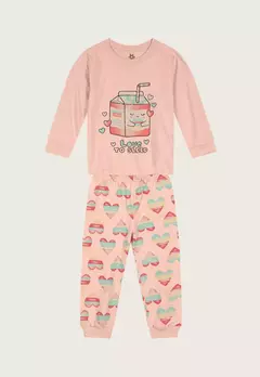 Pijama Brilha No Escuro De Malha Infantil corações Brandili