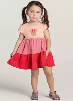 Vestido em Malha Minnie Mouse Infantil Rosa⁸ - Casulo Moda Infantil