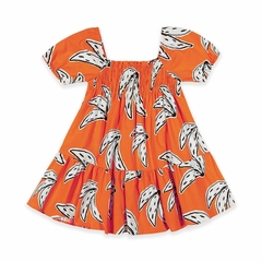 Vestido infantil Nanai cambraia laranja - comprar online