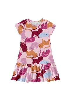 VESTIDO CURTO INFANTIL ESTAMPADO COM BABADO - comprar online