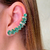 Brinco Ear Cuff Navetes Verdes Banho Ouro - comprar online
