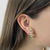 Brinco Ear Hook Bolinhas Estrelas Zircônias Banho Ouro na internet