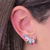 Brinco Ear Cuff Navete Zirc Colors Banho Ródio - comprar online