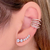 Brinco Ear Cuff Pontinhos Diferentes Prata 925 Banho Ouro na internet